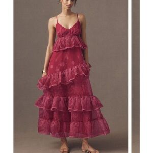 Anthropologie Let Me Be Sleeveless Sheet Tiered Dress